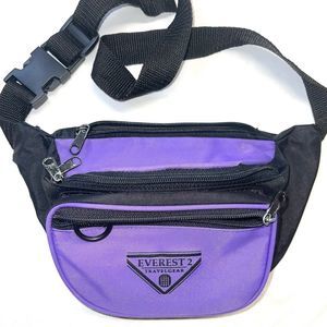 Vintage black and purple Everest 2 travel gear fanny pack